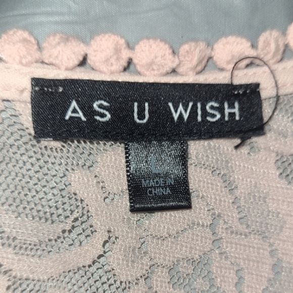 Pastel Peach Mini Slip Babydoll Dress Lace Cold Shoulder Romantic Coquette - Picture 10 of 11